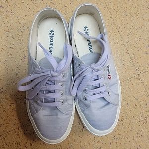 SUPERGA LILAC SATIN COTTON SNEAKERS!! Size 6!